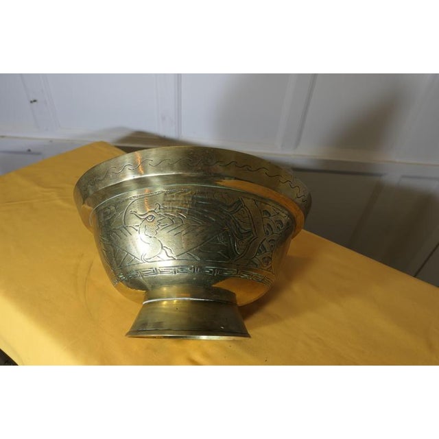 Engraved Brass Bowl, 19th Century For Sale - Image 6 of 9