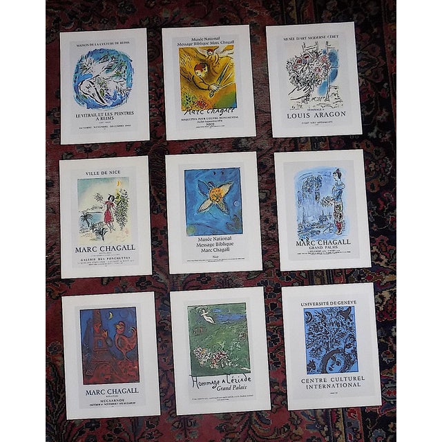 Blue Vintage Mid 20th C. Marc Chagall Poster Lithographs - Set of 9 For Sale - Image 8 of 8