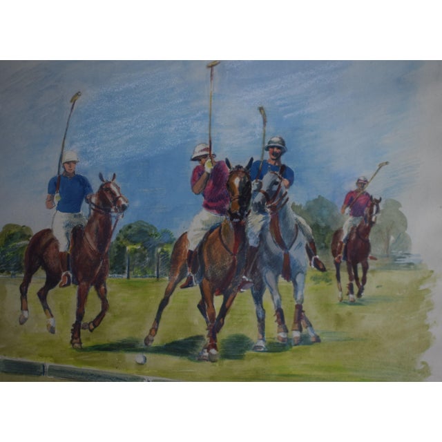 British Polo Match #6 Watercolour by Helen Anderson (British, 20th Century) For Sale - Image 4 of 5