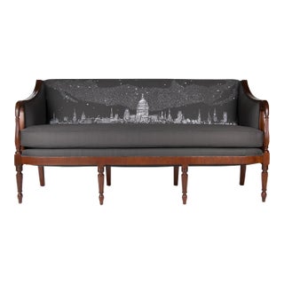 Late 19th Century Sheraton Sofa Featuring the London Skyline and Constellations For Sale