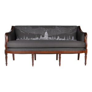Late 19th Century Sheraton Sofa Featuring the London Skyline and Constellations