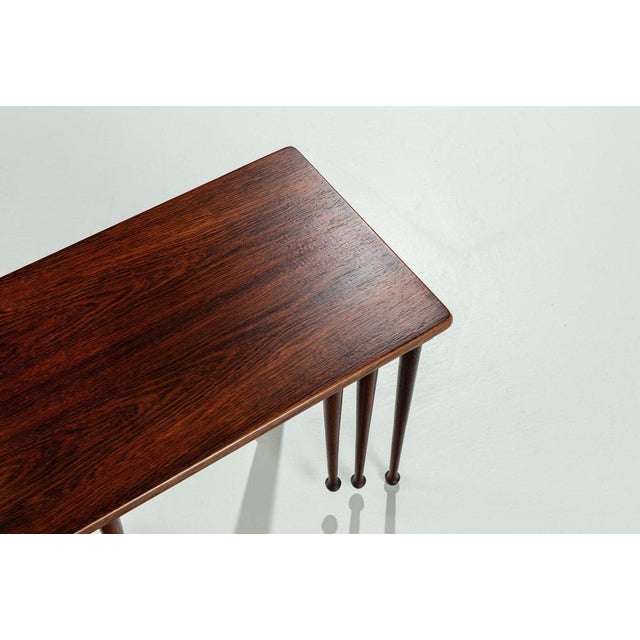 Danish Nesting Tables in Rosewood, 1960, Set of 3 For Sale - Image 14 of 15