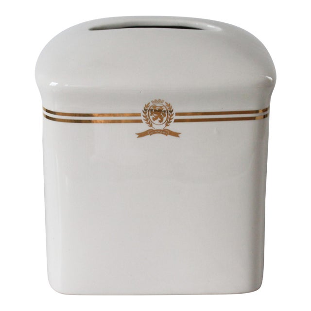 Vintage Tommy Hilfiger Ceramic Tissue Box Cover For Sale