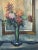 Oil on canvas, Vase of Flowers, executed and signed by Nicola Sponza, a 20th-century tonalist. Part of the collection of...