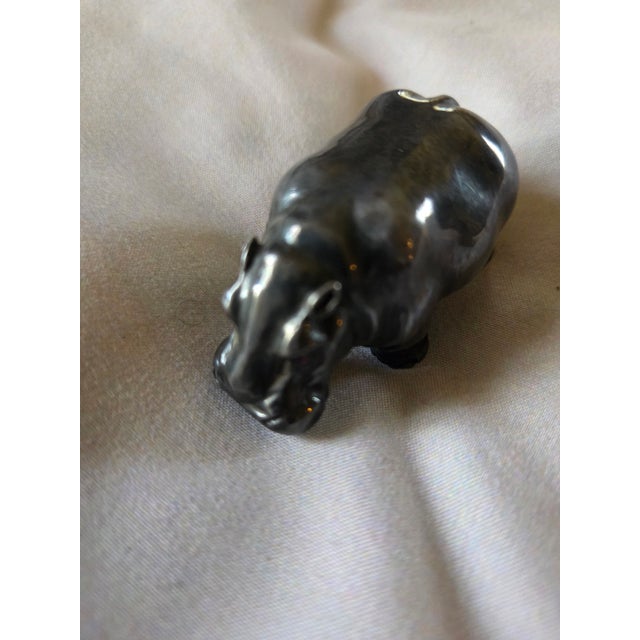 Hancock & Co. Miniature Sterling Silver Hippopotamus For Sale - Image 4 of 6