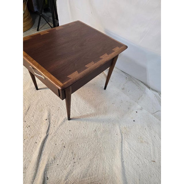 Lane Furniture Mid 20th Century Lane AltaVista Walnut One Drawer End Table With Inlaid Top For Sale - Image 4 of 6