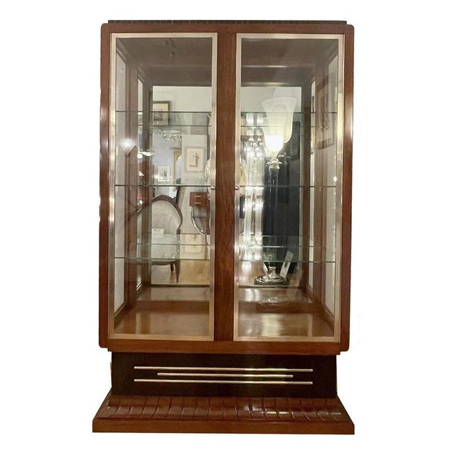 Glass Art Deco Showcase Glazed on Three Sides For Sale - Image 7 of 10