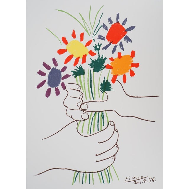 Pablo Picasso (1881-1973) (after) The Bouquet of Peace Color lithograph after a drawing by the artist Signed in the plate...