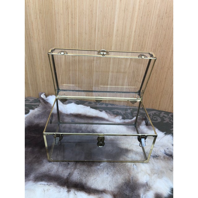 1970’s Lucite Steamer Trunk Brass Hardware & Aluminum Rivets for Solid