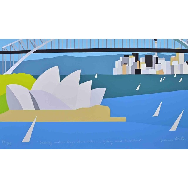 Screen print on paper. Hand signed, titled and numbered. Edition of 299. Excellent condition. A striking large-format...