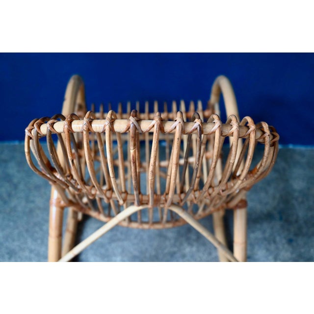Rocking Chair in Natural Rattan and Bamboo, 1960s For Sale - Image 10 of 11