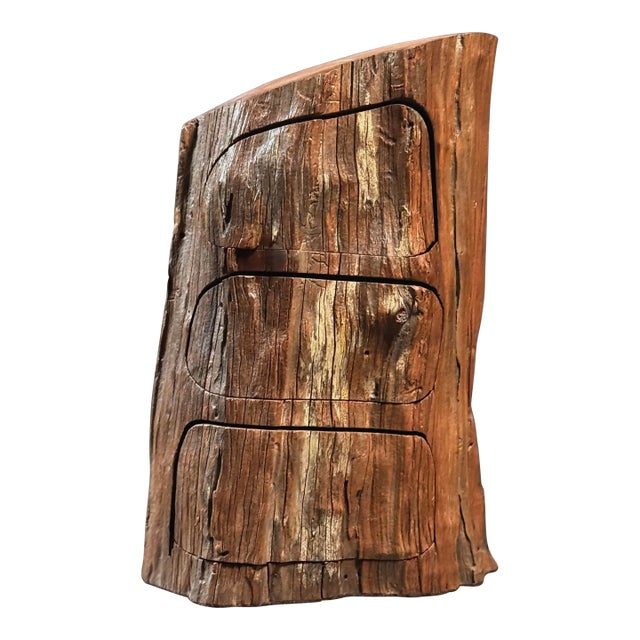 Vintage Folk Art Hand Carved Wood Puzzle Box For Sale