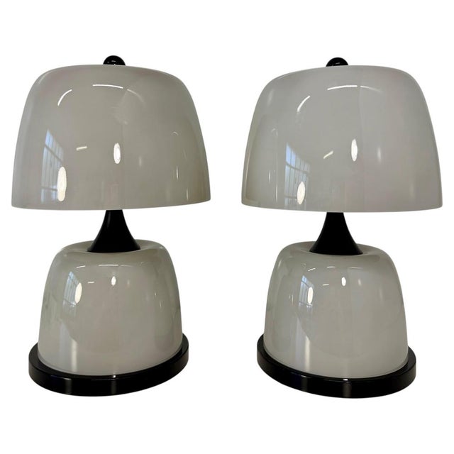 Sculptural Murano Milk White Glass Table Lamps, 2000s, Set of 2 For Sale - Image 14 of 14