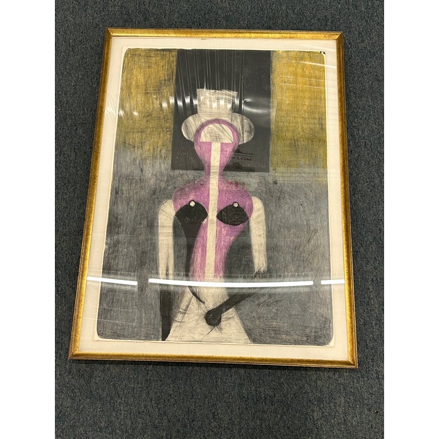 Immerse your interior space with the radiant artistry of Rufino Tamayo's 'Femme en Mauve,' a limited edition print signed...