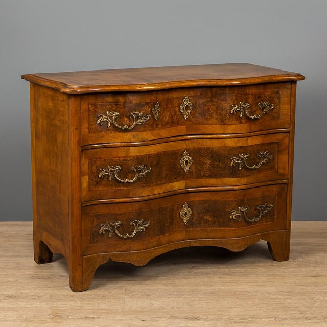Antique Marquetry Arbalette Chest of Drawers, 1700s For Sale - Image 9 of 9