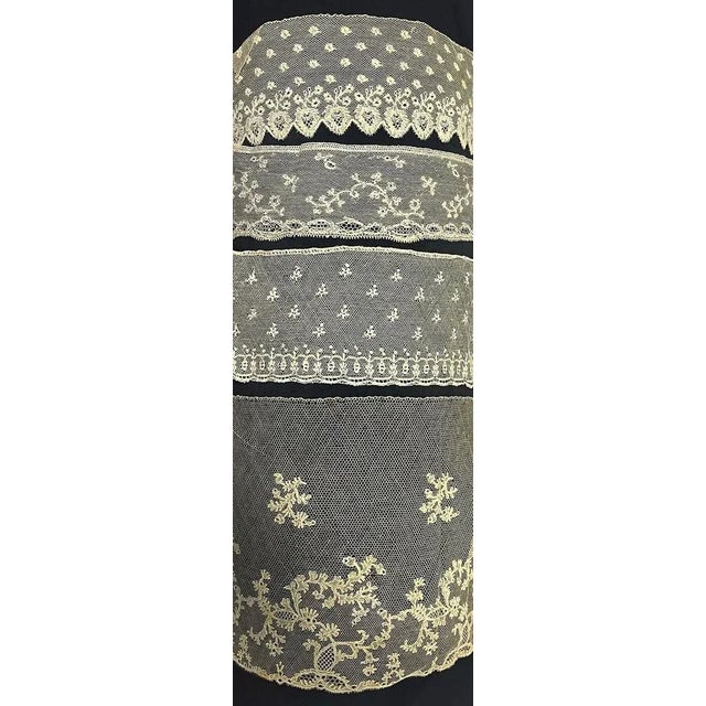 Textile 19th Century Belgian Lace Borders, Set of 4 For Sale - Image 7 of 9