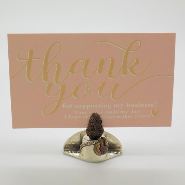 Italian Vintage Italian Handmade Genuine Silver and Brass Elements Saturno Branded Italian Police Carabinieri Hat Figurine Miniature Table Place Card Holder For Sale - Image 3 of 10