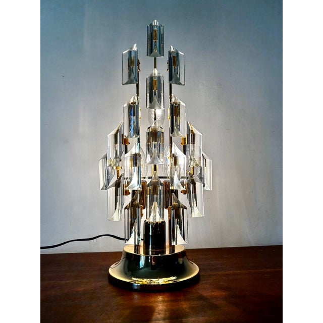 Italian lamp from the 1970s designed by Oscar Torlasco for Stilkronen 18 Murano glass shades gilt metal frame Beautiful...