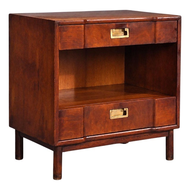John Widdicomb, American Modern, Nightstand, Walnut, Brass, Usa, 1960s For Sale