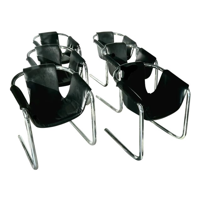 1970s Duncan Burke & Gunter Eberle for Vecta Group Zermatt Tubular Sling Chairs -- a Pair For Sale