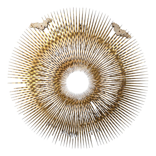 18th Century Gilt Carved Wooden Sunburst For Sale