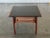 Jens Risom leather and walnut side or end table. Seldom seen example from Risom Designs. One small drawer with exposed...