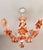 Vintage Italian Murano Style Amber Brown Floral Chandelier - Porcelain Body With Crystal Teardrops For Sale - Image 18 of 18