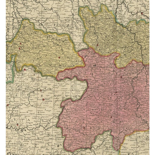 Antique Map of the Auvergne-Rhône-Alpes Region of France by Valk, 1730 For Sale - Image 3 of 5