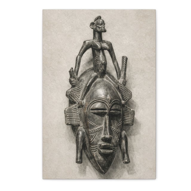 Introduce an exceptional focal masterwork of traditional West African heritage and sophisticated fine art drafting to your...