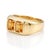 Infuse your style with golden luminosity through this chunky, polished band designed to highlight twin step-cut gemstones...