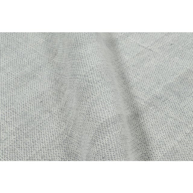 2010s Rug & Kilim’s Oversized Textural Rug in Light Gray and Blue Tones & Striae -11'x18' For Sale - Image 5 of 6