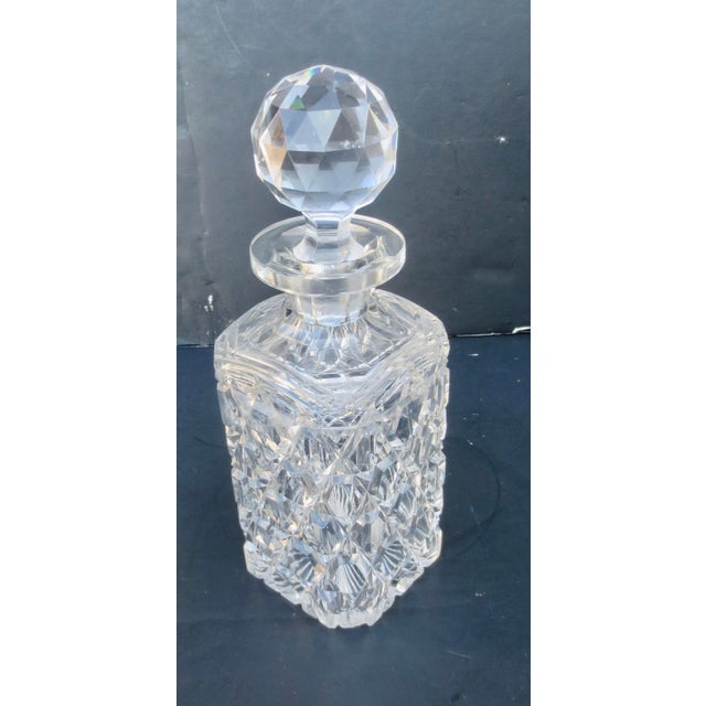Glass Mid 20th Century Crystal Whiskey Decanter For Sale - Image 7 of 8