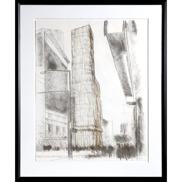 Christo and Jeanne-Claude, "Allied Chemical Tower, Packed, Project for Number 1 Times Square", Lithograph For Sale