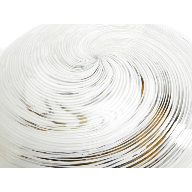 Swirl Flush Mount in Glass and Brass Base, 1980s For Sale - Image 15 of 18