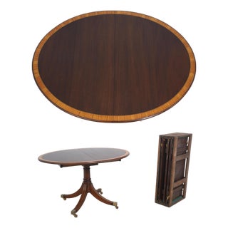 Georgian Style Oval Mahogany Inlaid Dining Table For Sale