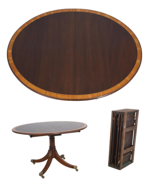 Georgian Style Oval Mahogany Inlaid Dining Table