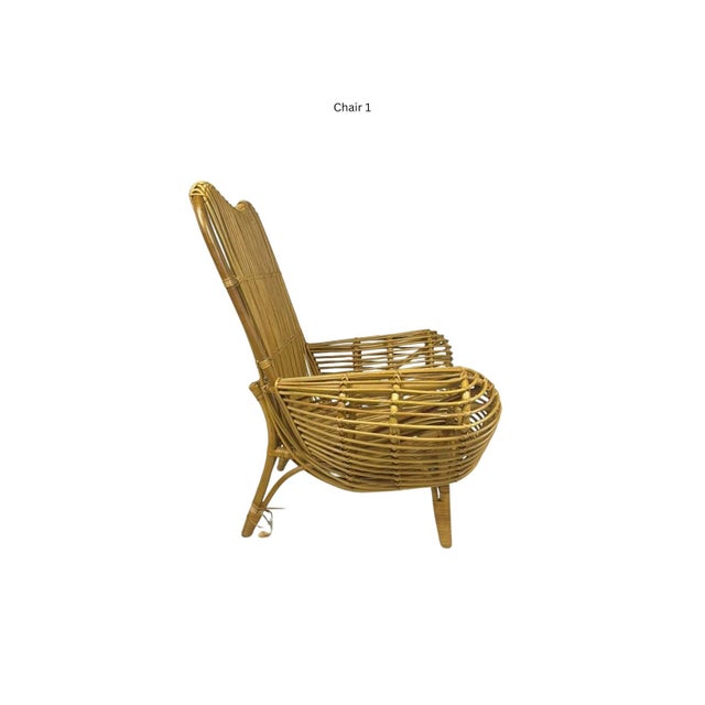 Late 20th Century Late 20th Century Pair of Ibolili Round Back Rattan Chair For Sale - Image 5 of 14
