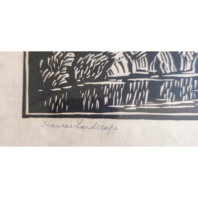 Mid-Century American Linocut Print "Kansas Landscape" by Birger Sandzen For Sale - Image 10 of 12