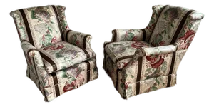 La Portugaise Upholstered Club Chairs a Pair
