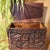 Mid 20th Century Hand-Carved Wooden Keepsake Trunk – Vintage Figural Scene, Boho Decor For Sale - Image 4 of 15