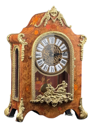 Italian Inlaid Mantel Clock, German Movement, 152in, 1940s
