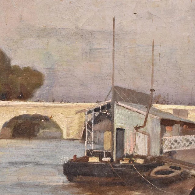 P. Sain, Pont Neuf in Paris, Oil on Canvas, 19th Century For Sale - Image 4 of 8