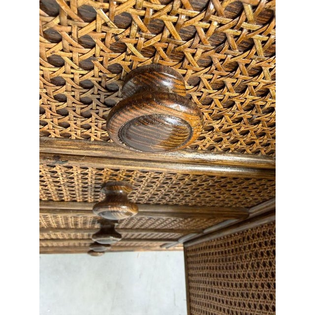 Vintage Rattan and Travertine Sideboard, 1960s For Sale - Image 9 of 13