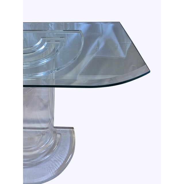 Mid-Century Design Console Table in Transparent Acrylic glass with Crystal Top, 1970s For Sale - Image 10 of 18