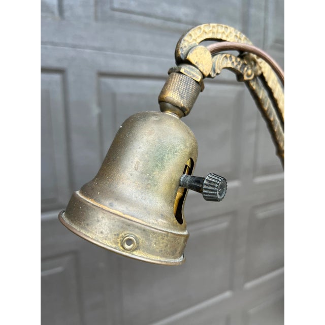Brass Early 20th Century Brass Gooseneck Floor Lamp For Sale - Image 8 of 10