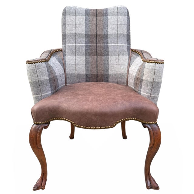 Queen Anne Pair of Early 20th Century Queen Anne Revival Armchairs For Sale - Image 3 of 14