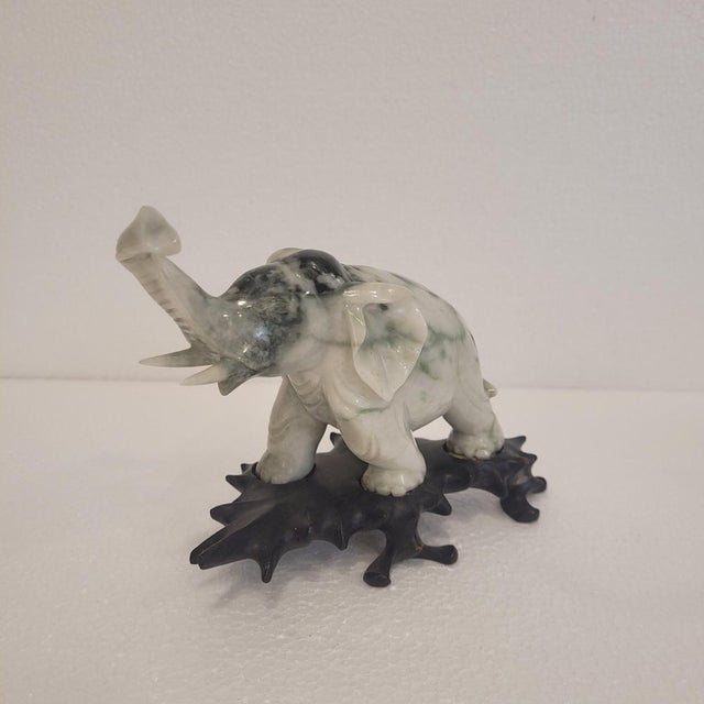 Vintage French Elephant Paperweights in Veined Marble, 1980s, Set of 2 For Sale - Image 10 of 18