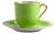 Green & Gold Coffee Cup & Saucer, 1950s, Set of 2 For Sale