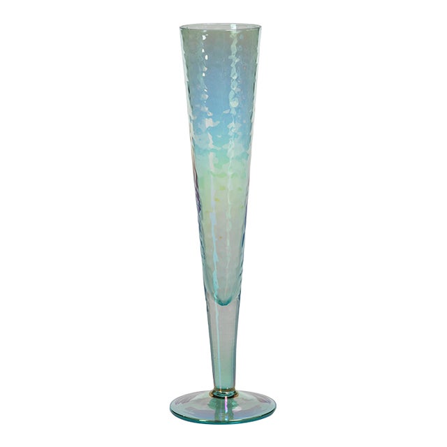Aperitivo Slim Champagne Flute, Luster Blue - Set of 4 For Sale