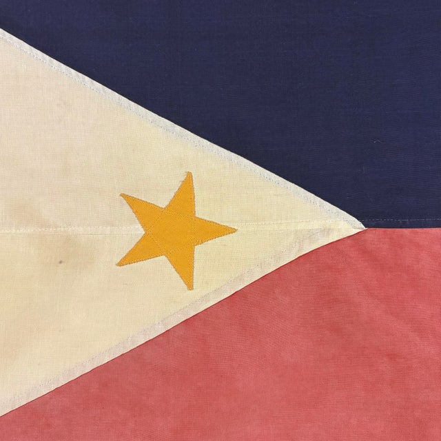 Mid 20th Century Vintage Cotton Sewn Flag of the Philippines For Sale - Image 5 of 6